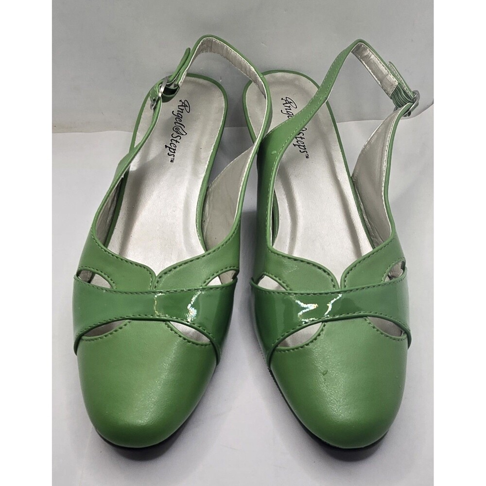 Angel Steps Green Sandal Kitten Heels 7M